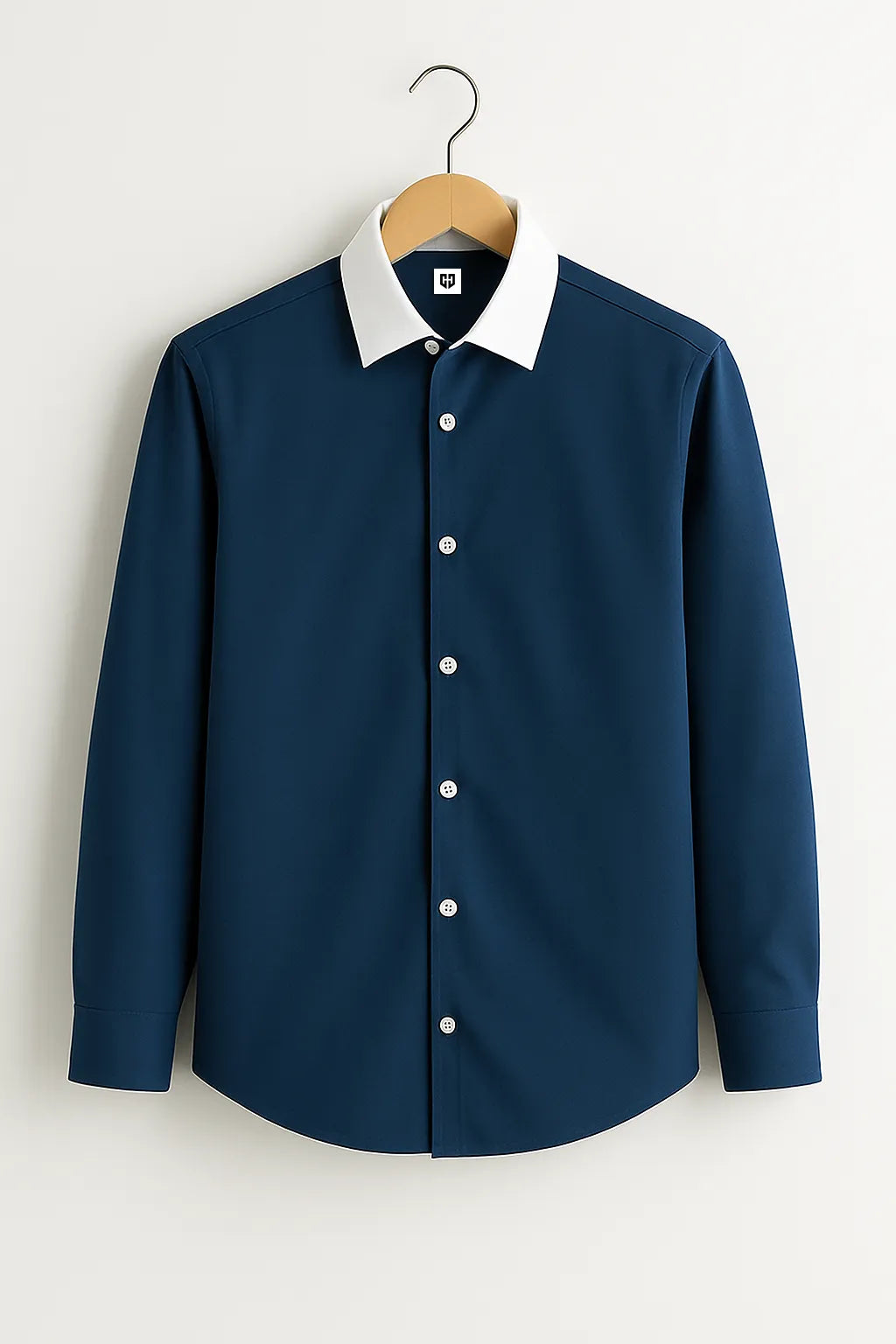 Gentlehaus's Signature Blue With White Collar Camp Collar Design with Crisp Stitching and Polished Look Shirt