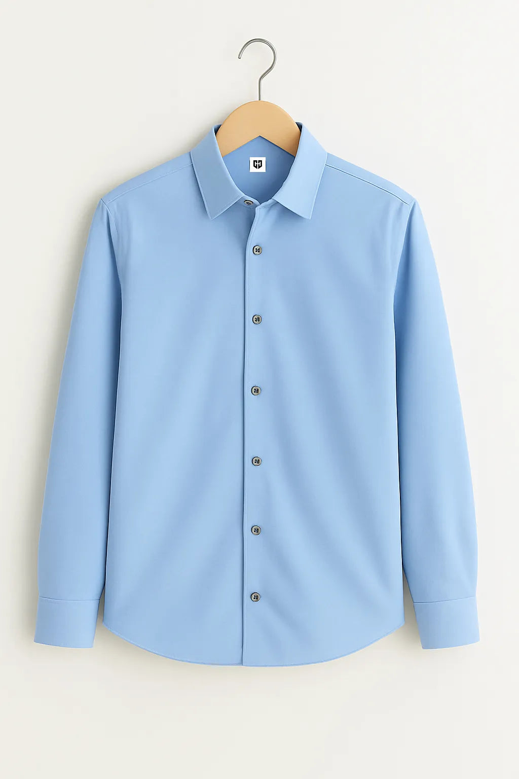 Gentlehaus's Signature Sky Blue Camp Collar Design with Crisp Stitching and Polished Look Shirt