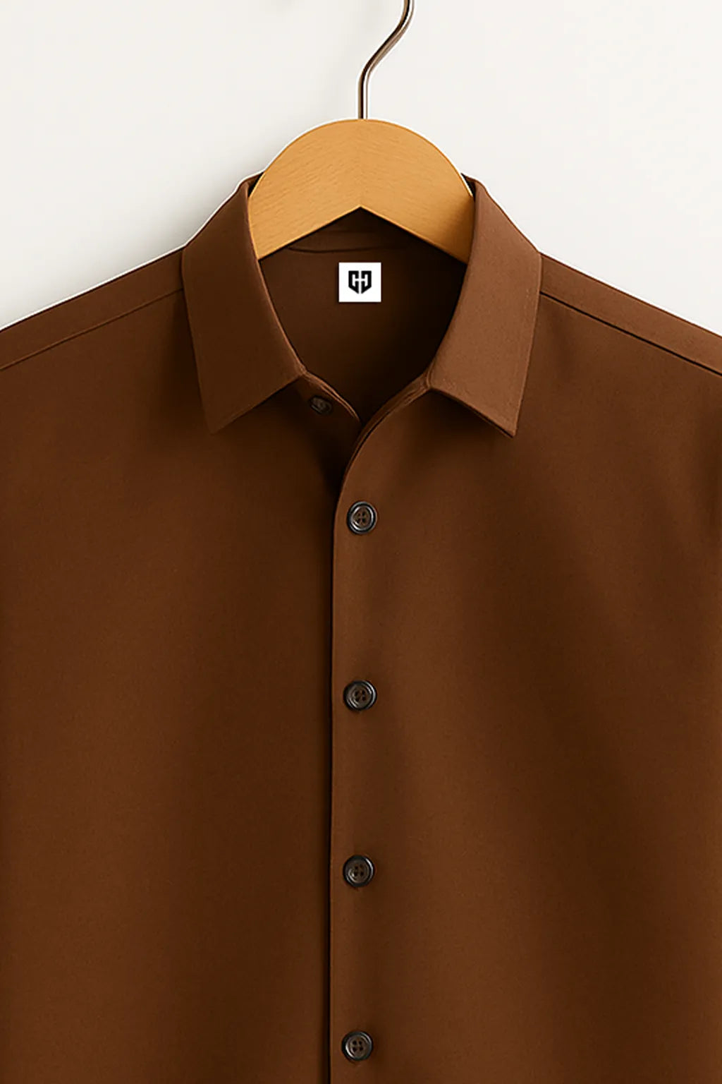 Gentlehaus's Signature Brown Camp Collar Design with Crisp Stitching and Polished Look Shirt