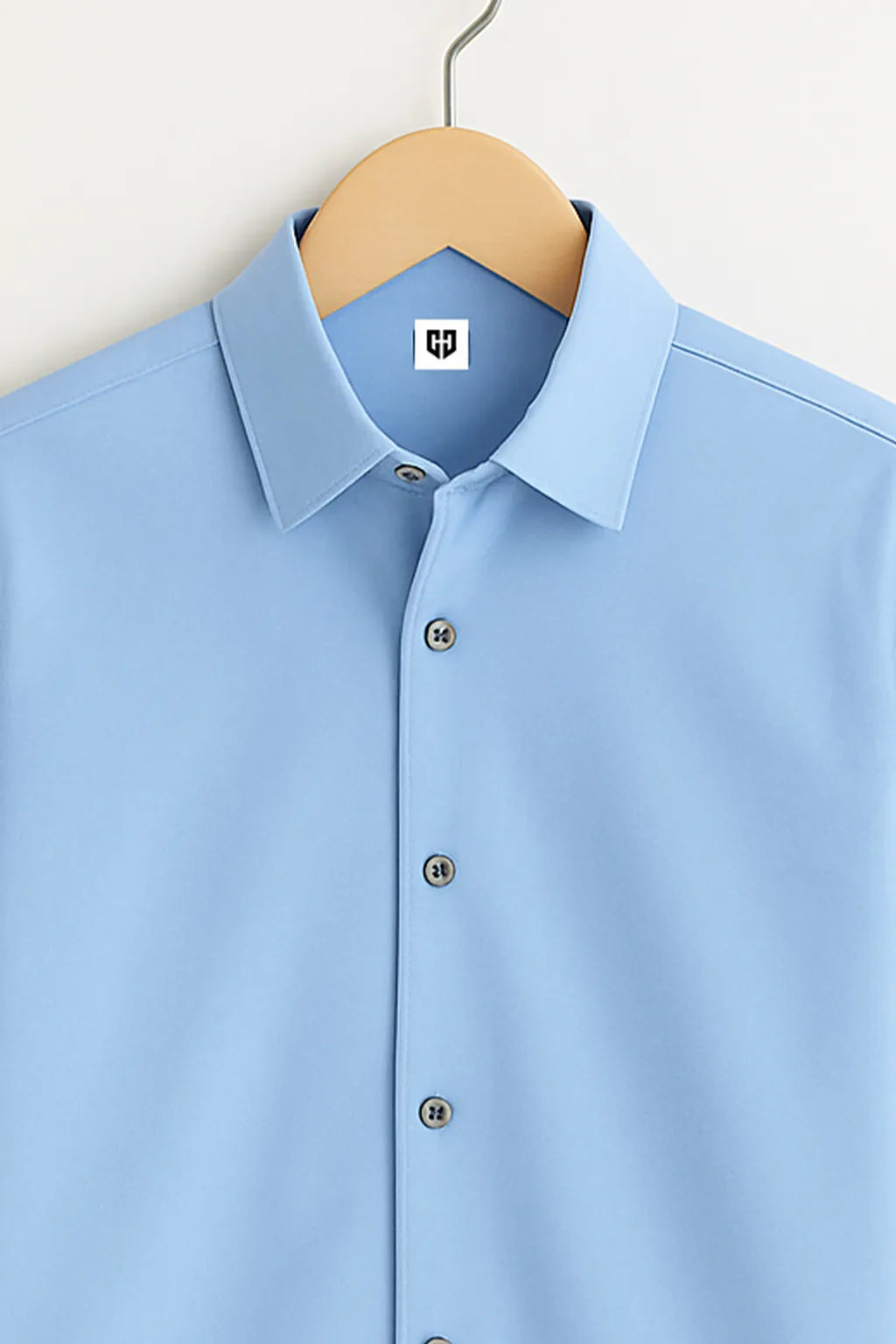 Gentlehaus's Signature Sky Blue Camp Collar Design with Crisp Stitching and Polished Look Shirt