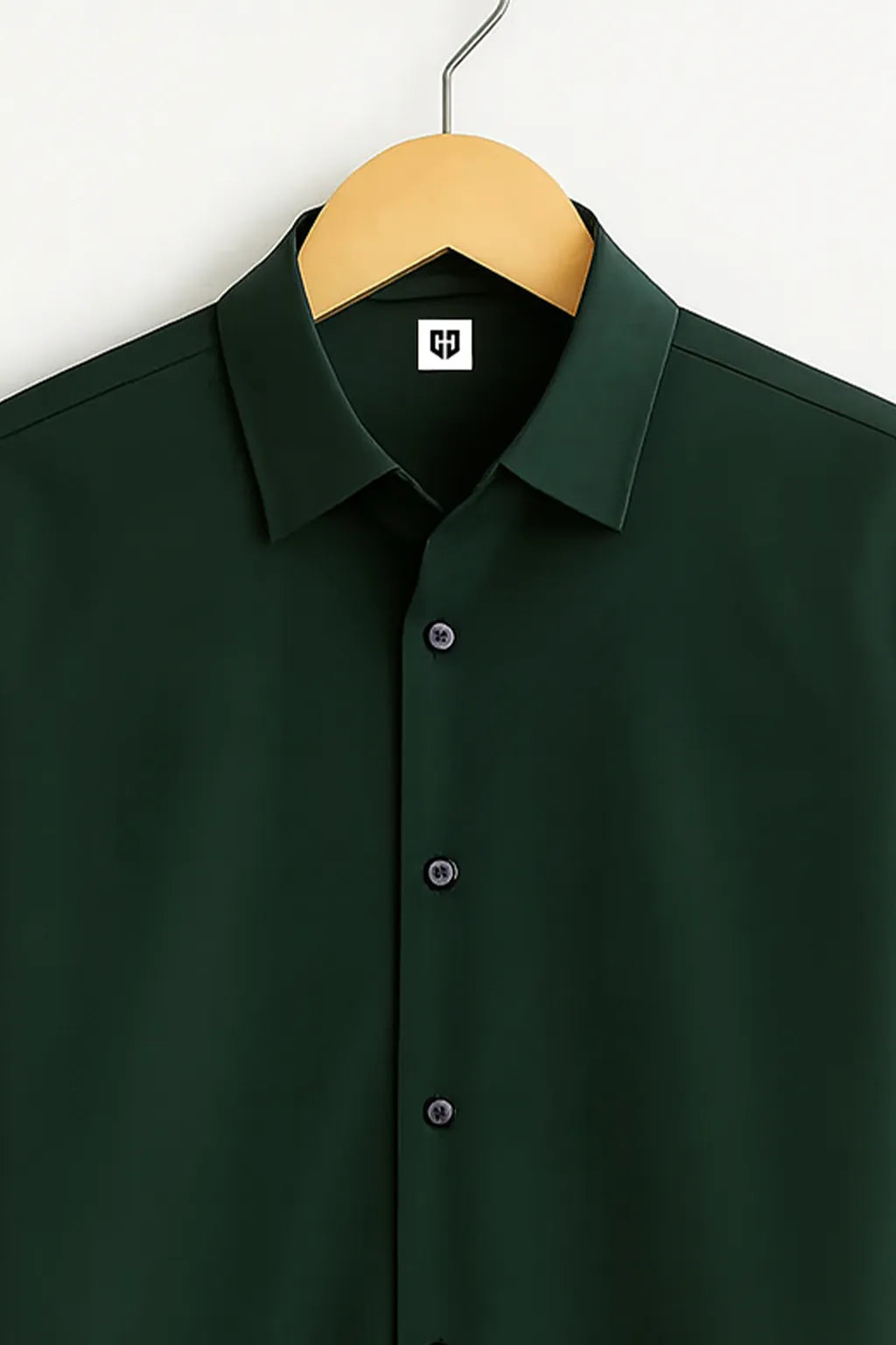 Gentlehaus's Signature Dark Green Camp Collar Design with Crisp Stitching and Polished Look Shirt