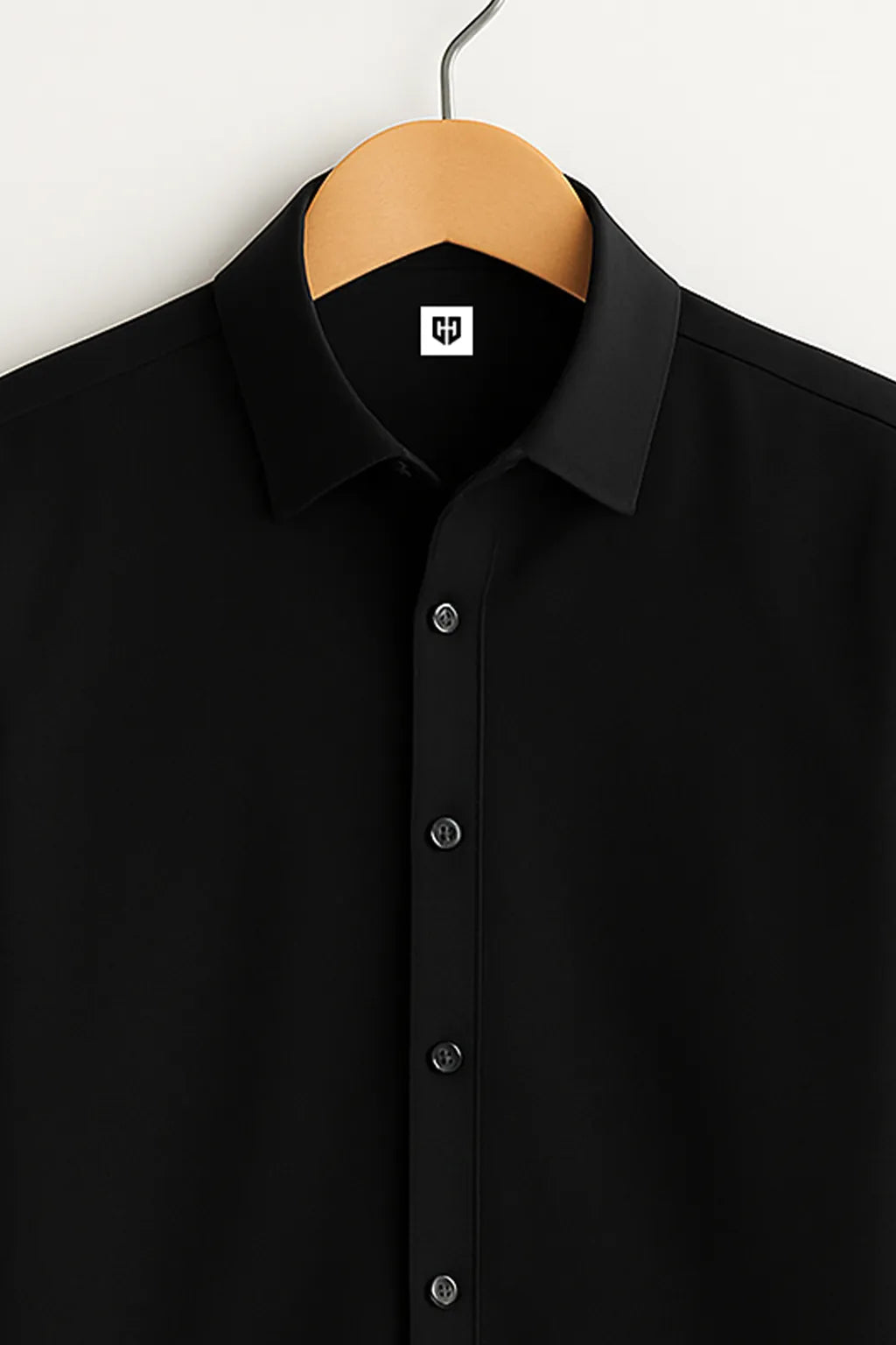 Gentlehaus's Signature Black Camp Collar Design with Crisp Stitching and Polished Look Shirt