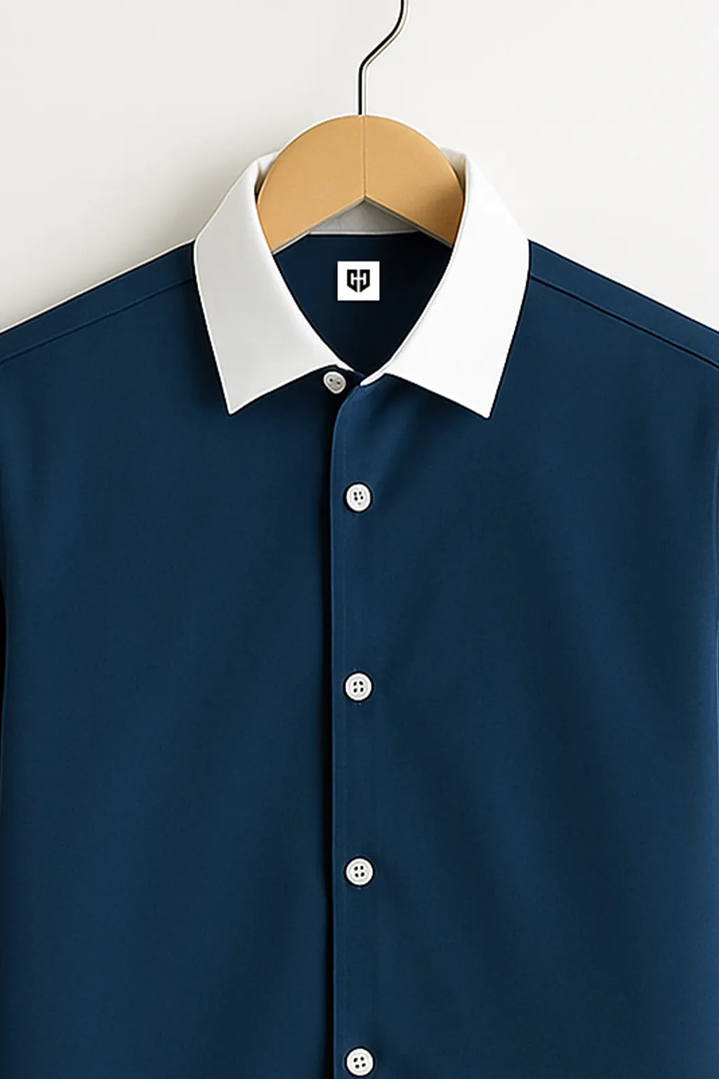 Gentlehaus's Signature Blue With White Collar Camp Collar Design with Crisp Stitching and Polished Look Shirt