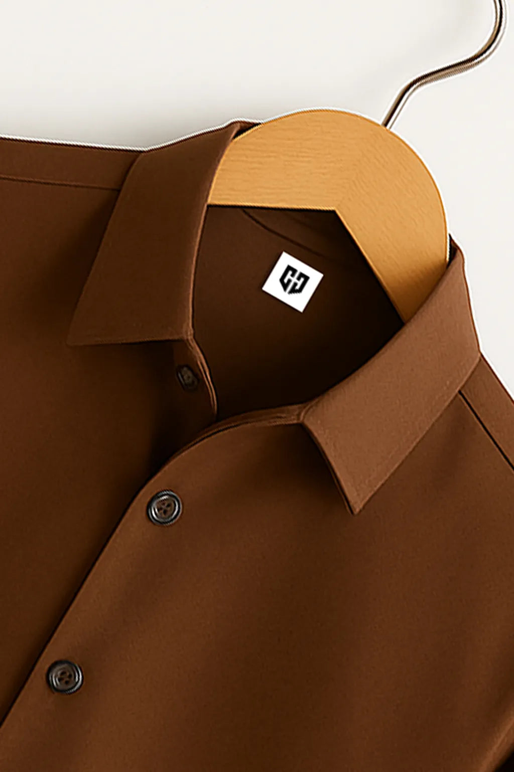 Gentlehaus's Signature Brown Camp Collar Design with Crisp Stitching and Polished Look Shirt