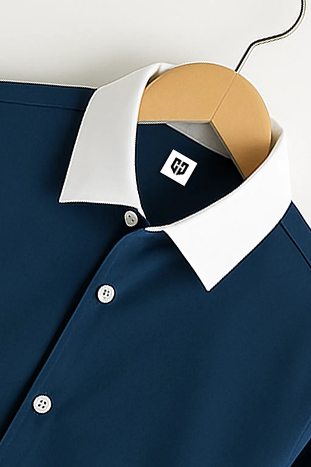 Gentlehaus's Signature Blue With White Collar Camp Collar Design with Crisp Stitching and Polished Look Shirt